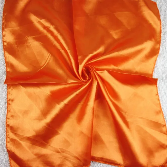 X4-Orange 50X50 см, модный однотонный женский квадратный шарф, поддельные шелковые шарфы, элегантные цветочные весенне-Летние повязки на голову и шею, повязка на голову, шейный платок - Цвет: X4-Orange