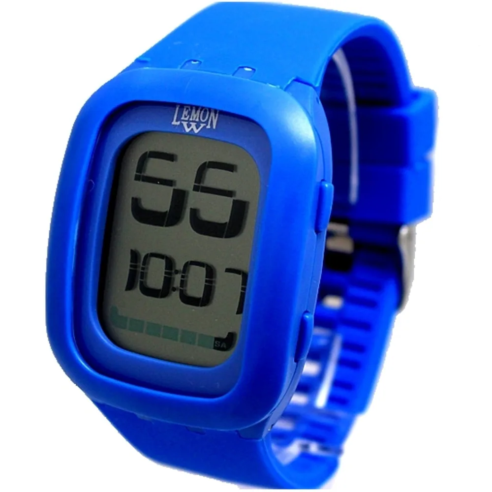 

Blue Watchcase Chronograph Date Alarm Black Light Silicone Blue Band Boy Girl Fashion Casual Digital Watch DW411C
