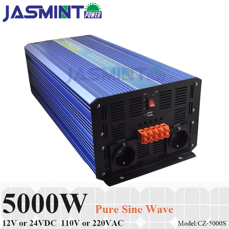 5000 W решеточный инвертор 12В/24VDC 100/110/120VAC или 220/230/240VAC чистая Синусоидальная волна