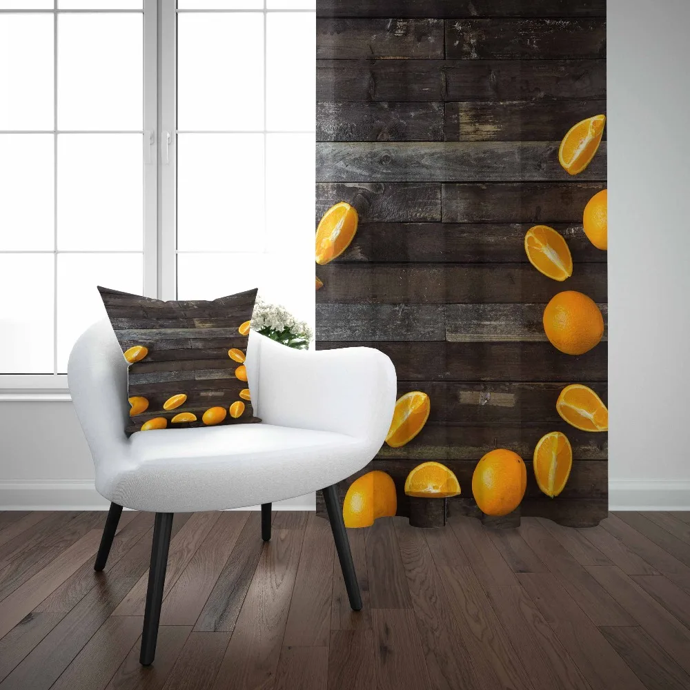 

Else Black Gray Tree Wooden Yellow Oranges 3d Print Living Room Kitchen Window Panel Set Curtain Combine Gift Pillow Case