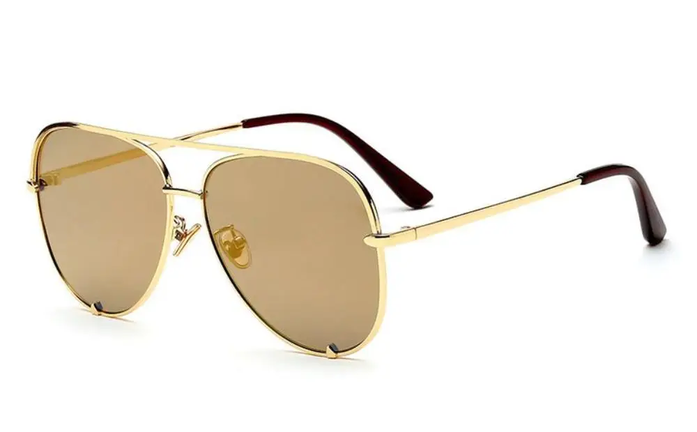 C3 gold frame gold Черные мини солнцезащитные очки люксовый бренд Женская мода зеркальные розовые очки Пилот Стиль Взрослые Девушки Солнцезащитные очки градиент UV400 - Цвет линз: C3 gold frame gold