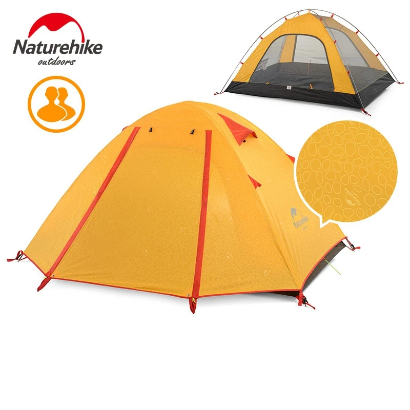 Orange NatureHike сверхлегкий Тент Открытый 2 человек алюминиевый полюс Высокое качество кемпинг палатки вечерние события играть водонепроницаемый - Цвет: Orange