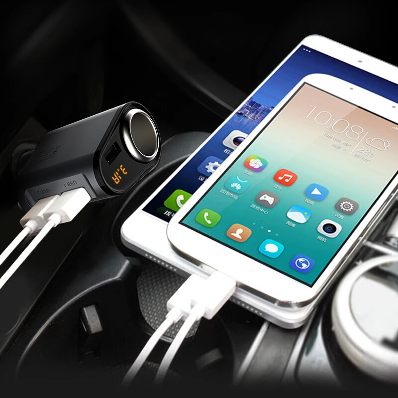 Универсальное автомобильное зарядное устройство USB автомобиля Зарядное 5 V 3.1A 3