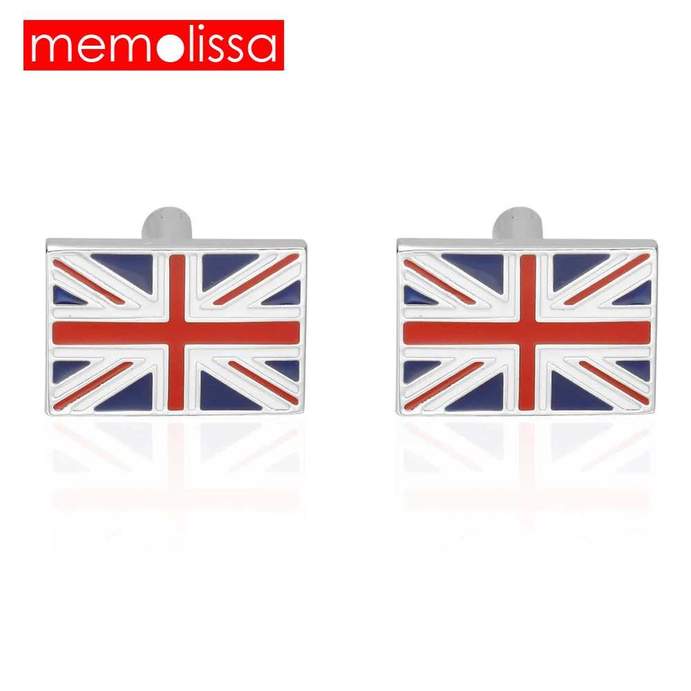 Запонки MeMolissa в британском стиле с флагом Великобритании для жениха на свадьбу и