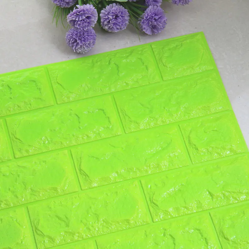 Green 30x60 см модные DIY 3D обои водонепроницаемые анти-грязные виниловые обои ПЭ пена кирпич узор экологически чистый дизайн обои - Цвет: Green