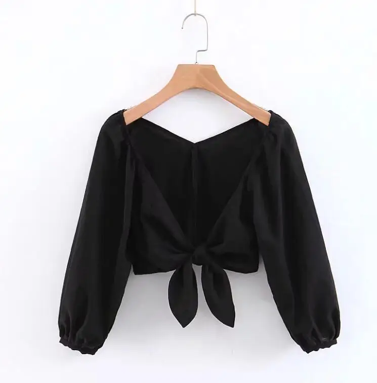 2019 Летняя женская белая хлопковая льняная блузка с рукавами фонариками и