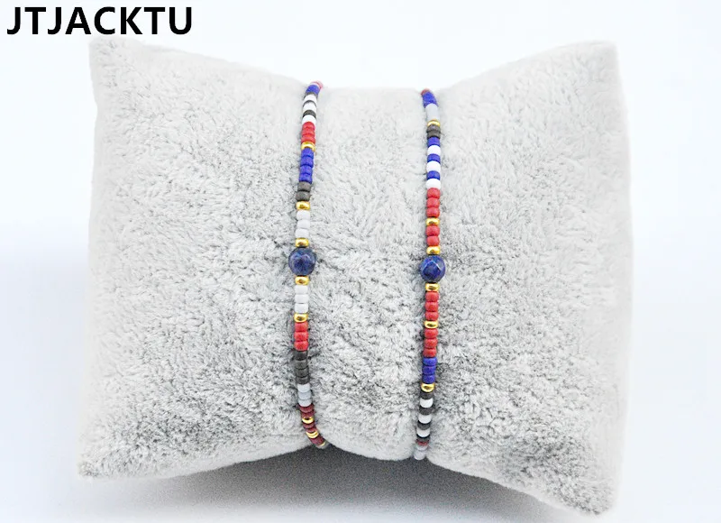 

2mm japan seed beads sodalite nylon bracelet set for woman