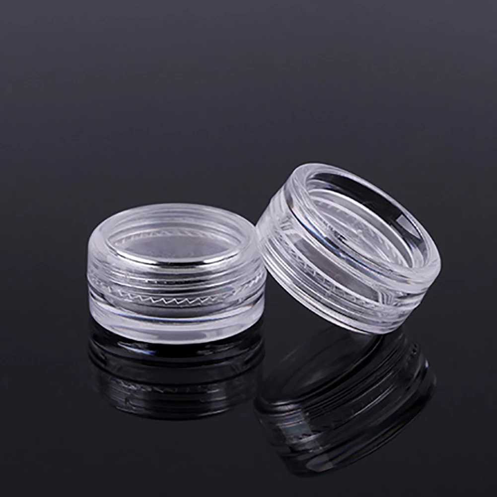 

5 Pcs Nail Art Transparent Plastic Glitter Powder Studs Storage Box Empty Case