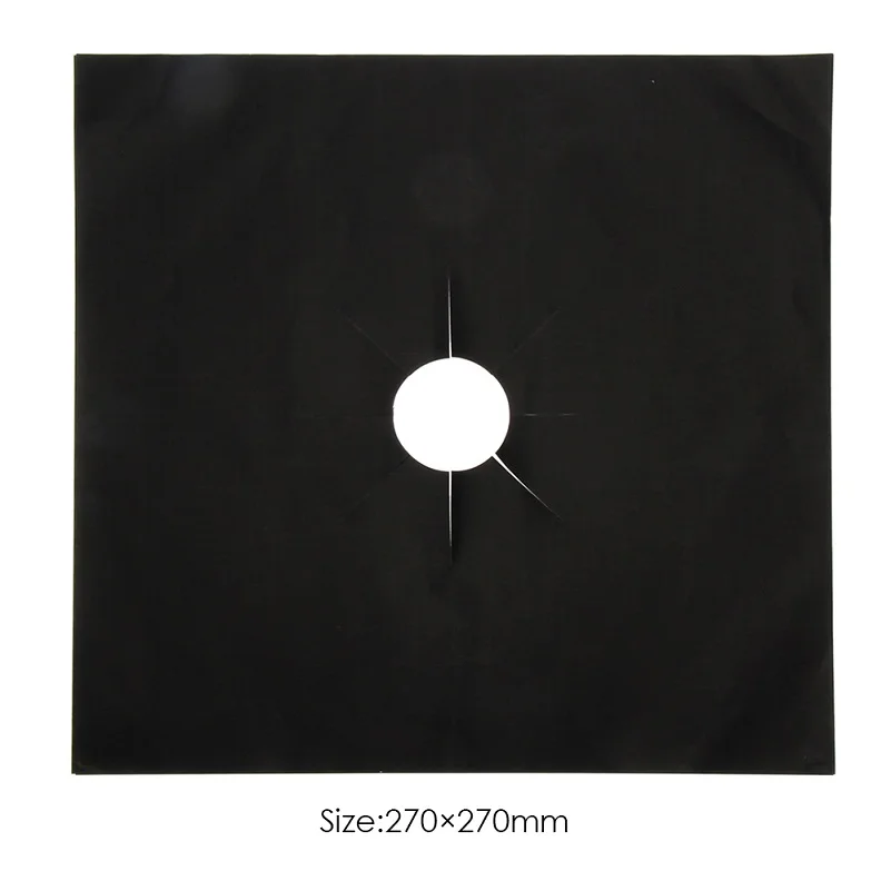 Black 1PCS 2 шт газовые протекторы для плиты многоразовые газовые плиты горелки крышки лайнер коврик пожарные травмы защитные триветы кухонные специальные инструменты - Цвет: Black 1PCS