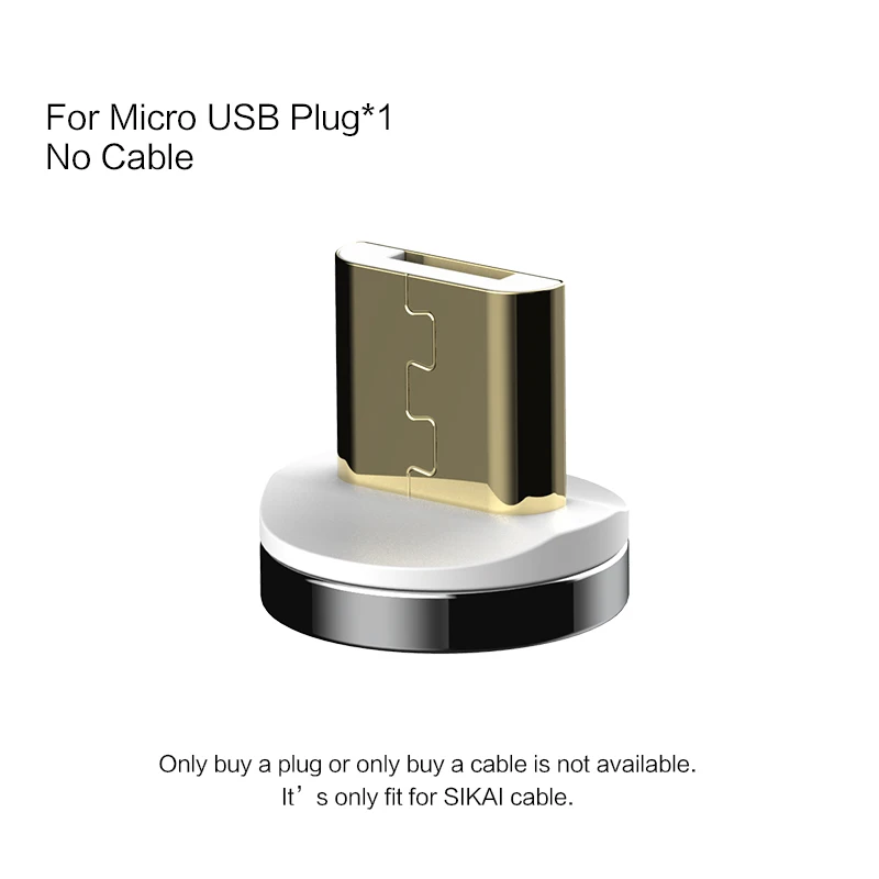 for micro plug SIKAI 5A светодиодный магнитный кабель H Micro usb type-C для iPhone samsung huawei xiaomi oneplus 6 Магнитная Быстрая зарядка - Цвет: for micro plug