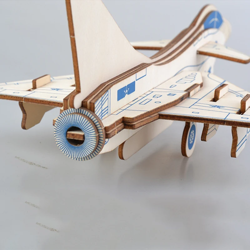 J-10 Raptors истребитель самолёт 3D деревянная игрушка сделай сам набор моделей для