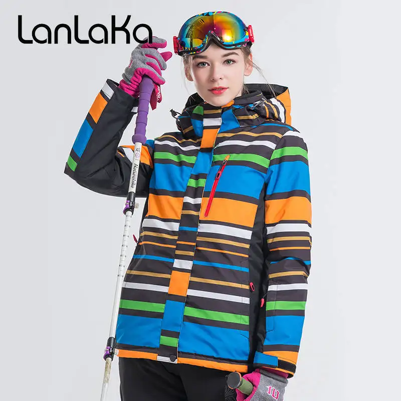 2018 LANLAKA Женская лыжная куртка с капюшоном одежда для сноуборда супер теплая