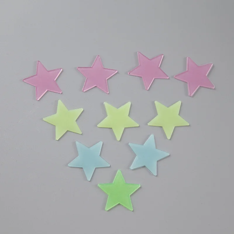 10packs 3D Stars Glow In Dark Luminous Fluorescent Plastic Wall Sticker Home Decor Decal Wallpaper Decorative Special Festivel | Дом и сад