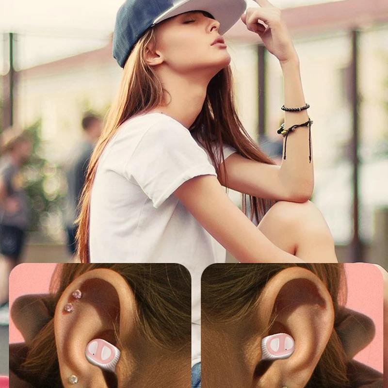 Мини Bluetooth беспроводные наушники спортивные Blutooth Handsfree гарнитура футляр для