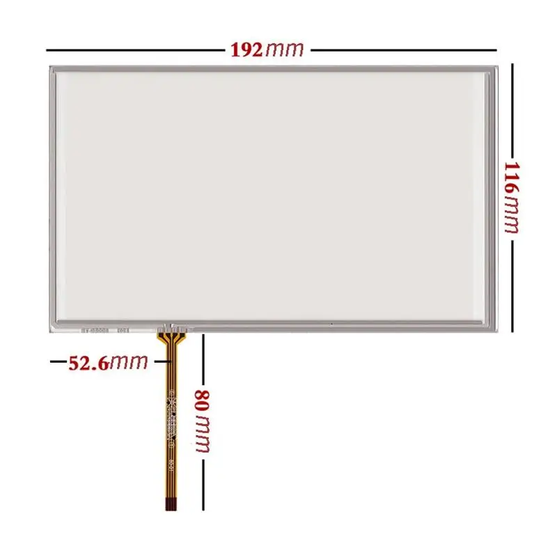 

Original For 8inch 192*116MM 4-Wires Replacement Hsd080idw1 At080tn64 Cable Ancho Digitizer Resistive Touch Screen Panel Sensor