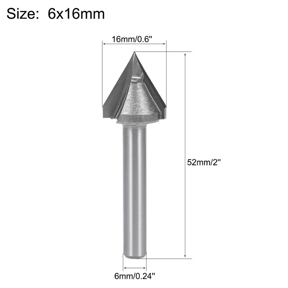 

Uxcell Router Bit V-Groove End Mill Tungsten Steel for CNC Woodworking Engraving Edge Trimmer to Cut All Composition Material