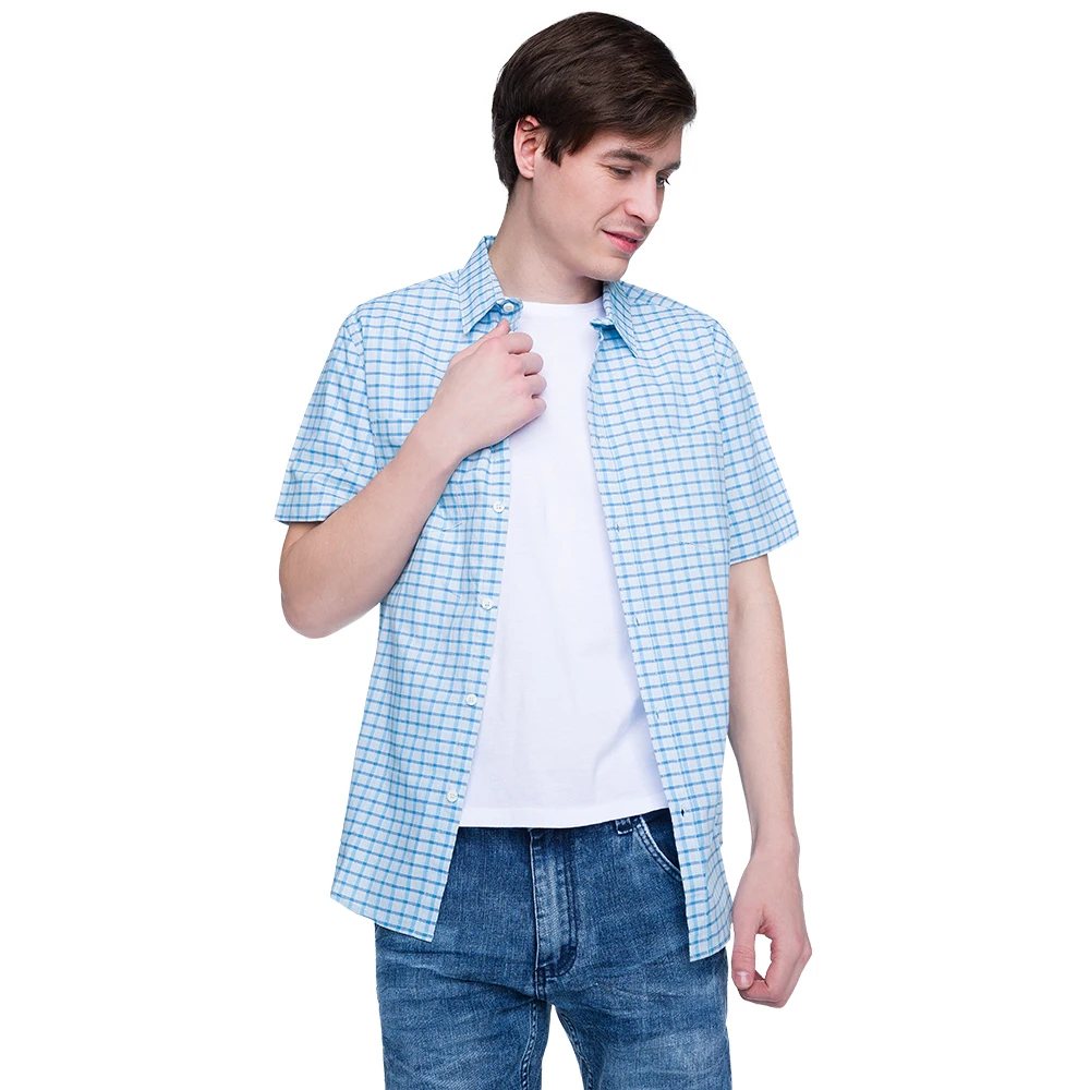 Рубашка Gloria Jeans мужская в клетку с коротким рукавом BSR001508|shirt jeans for men|shirt jeansmen shirt |