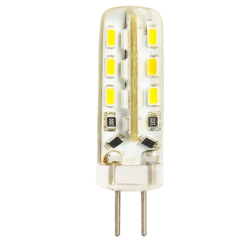 1 шт./лот G4 12 В постоянного тока 2 Вт Светодиодная лампа 24 светодиода SMD 3014 кукуруза