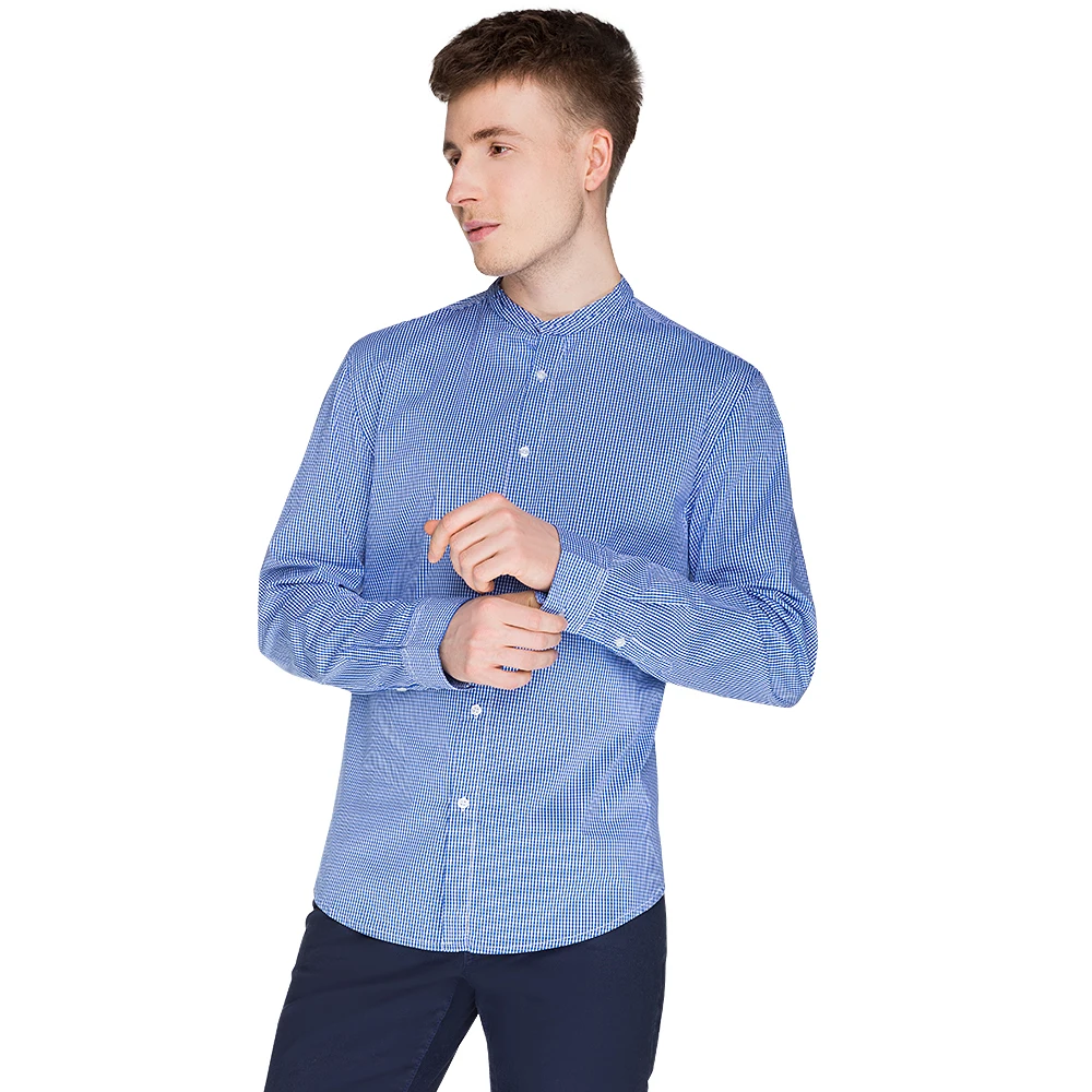 Gloria Jeans Облегающая рубашка с клетчатым принтом мужская BSR001376|shirt jeans|shirt shirtjeans shirt |