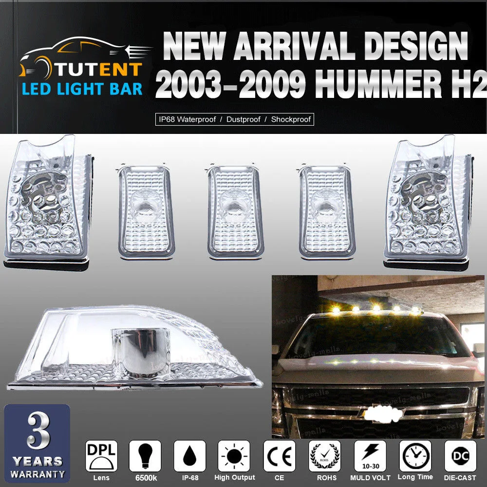 KEYECU 5 шт. маркер на крышу кабины светильник крышка объектива для 2003-2009 Hummer H2 SUT s |