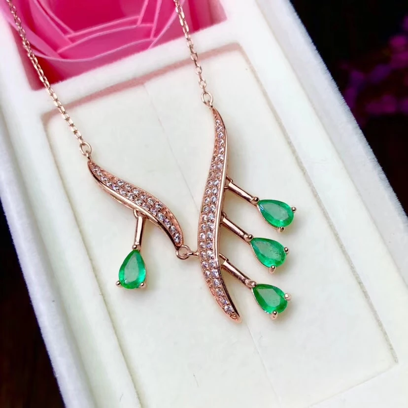 KJJEAXCMY boutique jewelry 925 Чистое серебро инкрустированное натуральное изумрудное