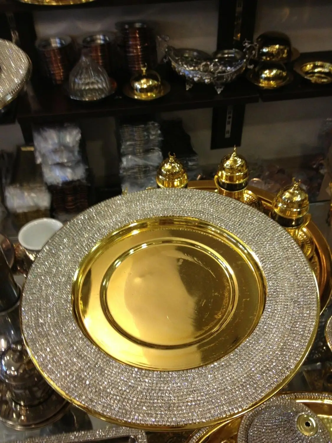 Аутентичная медная сахарная ваза для сладостей в стиле SWAROVSKI с кристальным