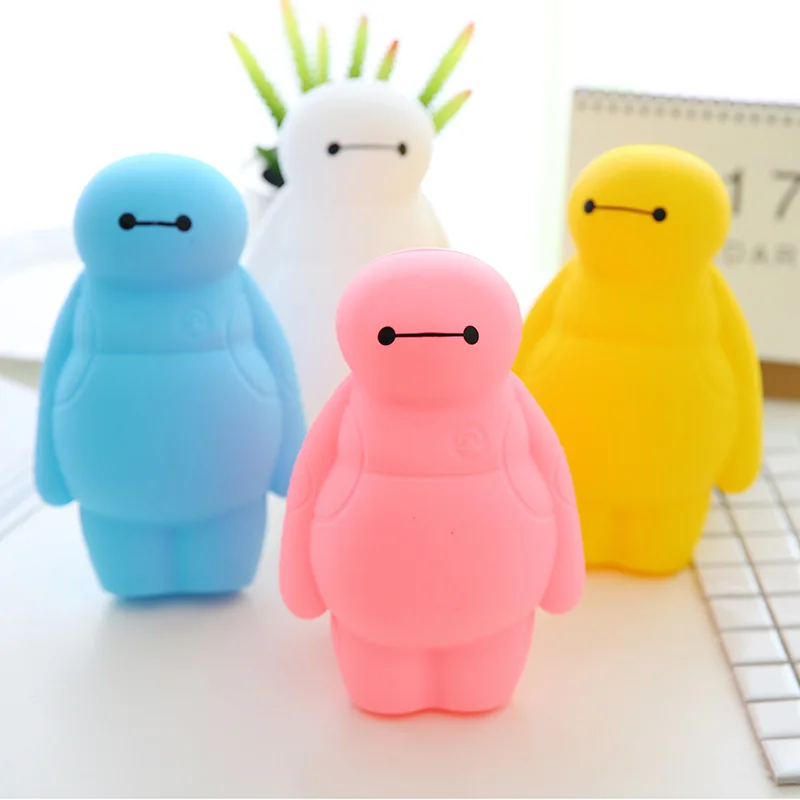 Большой кавайные пеналы Hero Baymax Мультифункциональный силиконовый канцелярские
