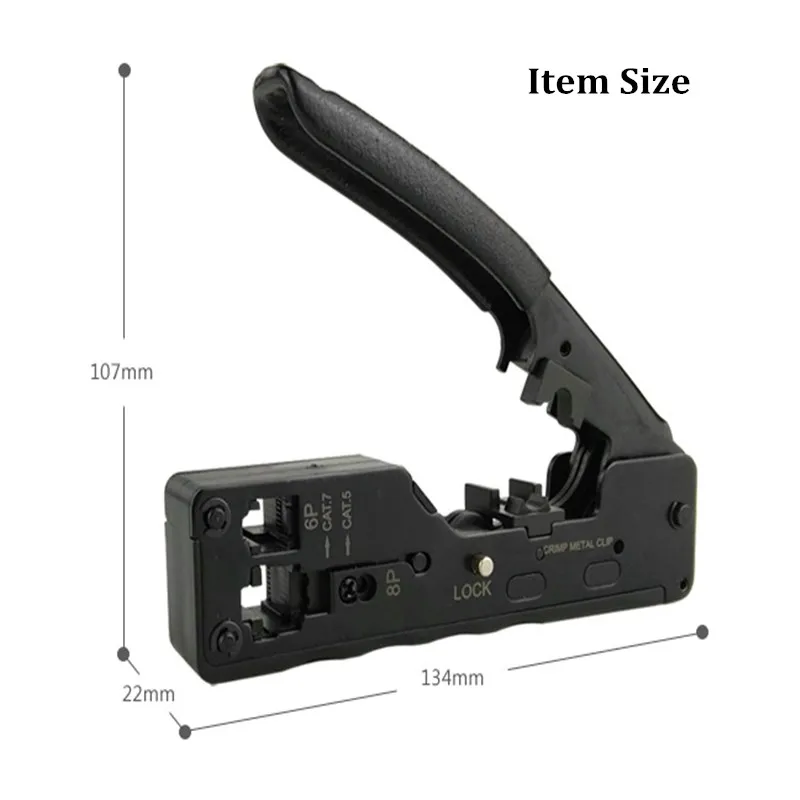 Network RJ45 Crimping Tool Telecom Crimper For Cat7 Cat6 Cat6 Cat5 Cable Multi-Function RJ45 RJ11 Plugs Metal Clips Pliers Tools
