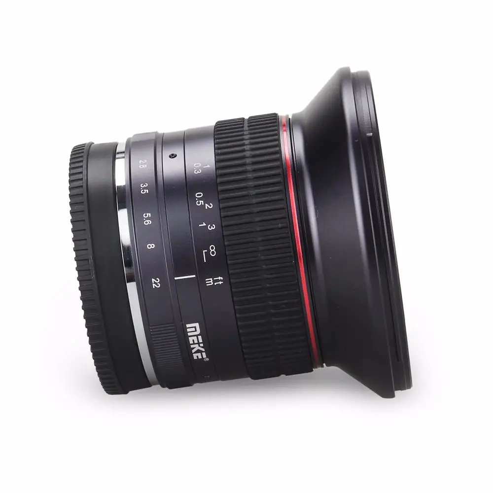 Meike 12 мм f/2 8 Ультра широкоугольный фиксированный объектив с удаляемым капюшоном