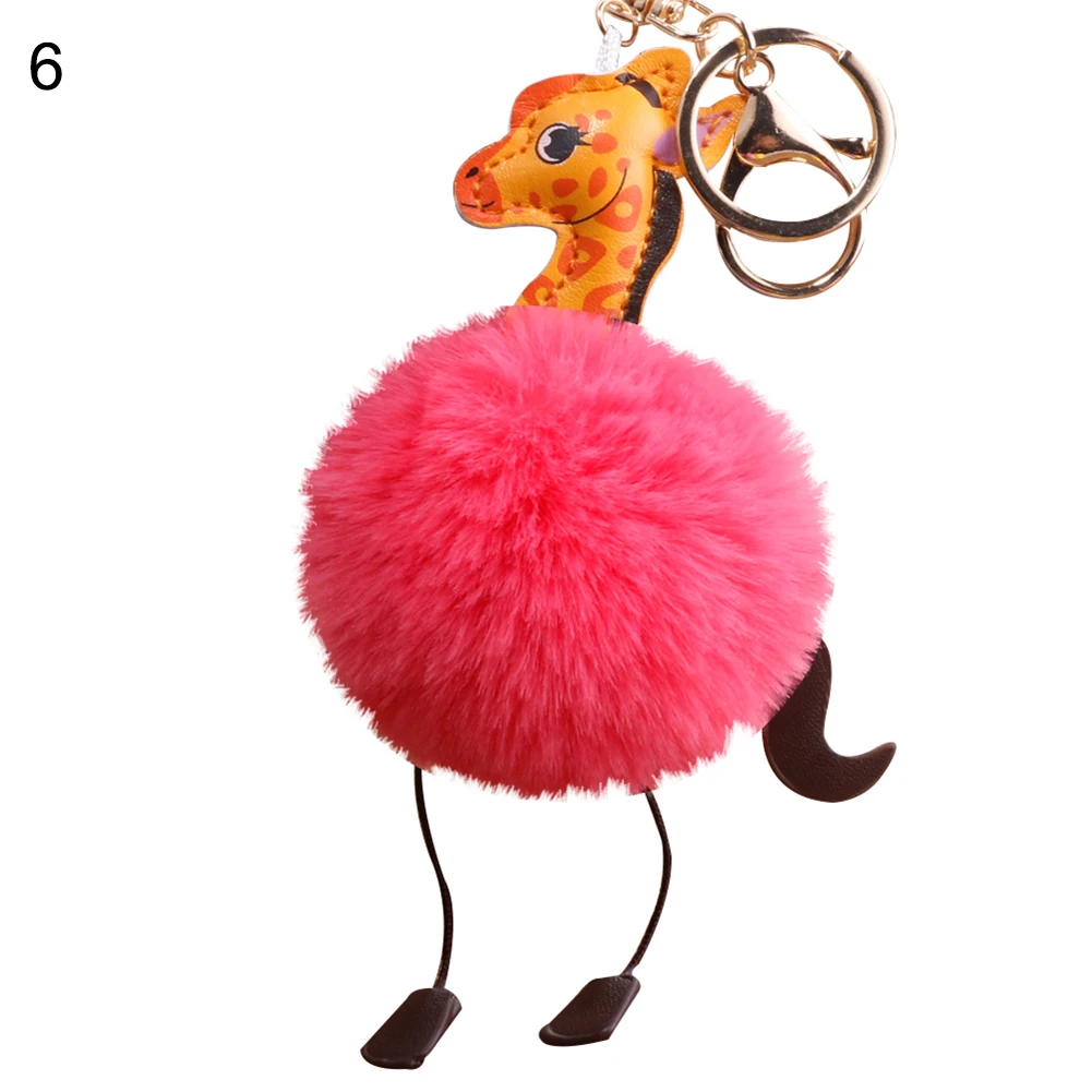 Мультфильм Жираф Форма пушистый комочек кулон сумка висит брелок орнамент |