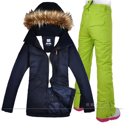 Color 5 GSOU, женский лыжный костюм, куртка для сноуборда, штаны, зимняя одежда, брюки, уличная спортивная одежда, женский супер теплый плотный костюм - Цвет: Color 5