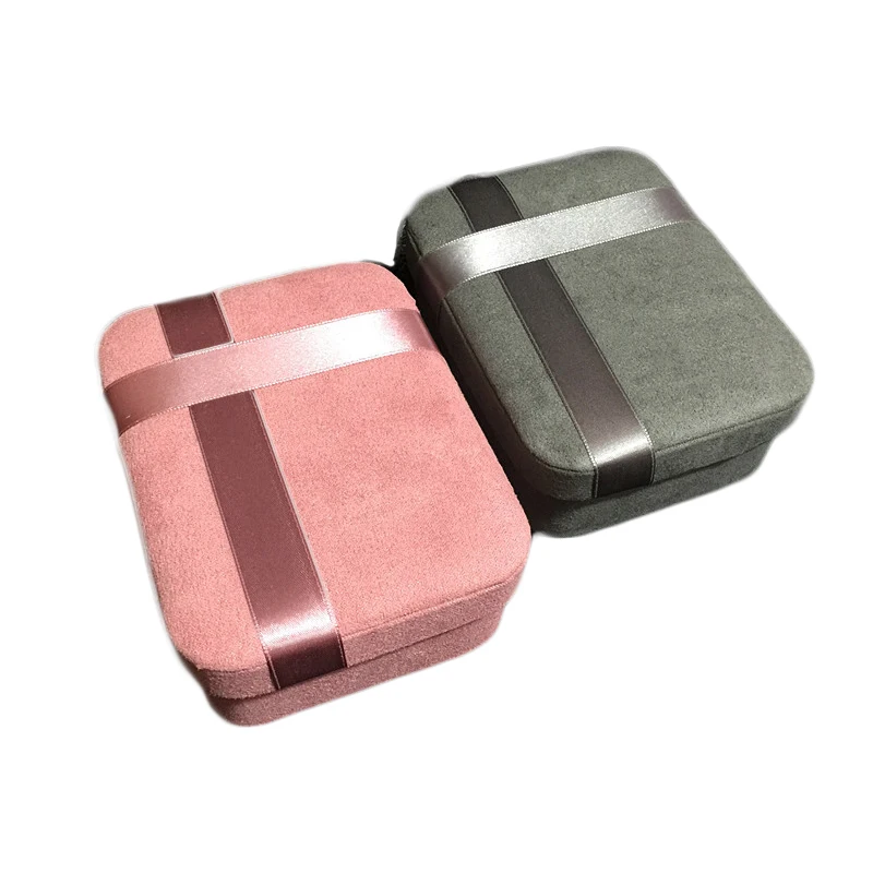 Портативная маленькая коробка для сережек и колец шкатулка хранения 3 цвета