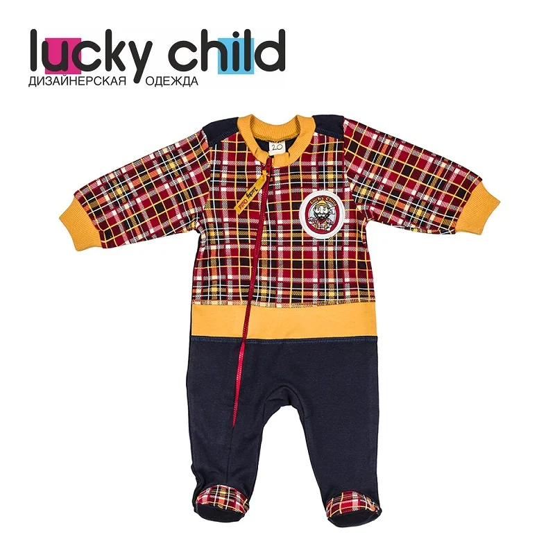 Комбинезон Lucky Child с начёсом для мальчиков арт. 27-13f (Мужички) [сделано в России