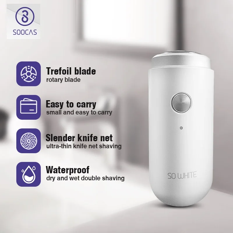 SOOCAS SO WHITE ED1 Xiaomi Mijia мини-электробритва бритва USB перезаряжаемая портативная триммер для бороды моющаяся Мужская сухая влажная бритва