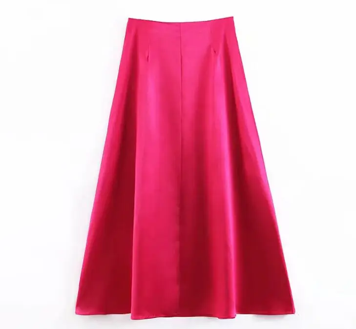 2019 Летняя женская винная юбка в горошек красного цвета с оборками длинная