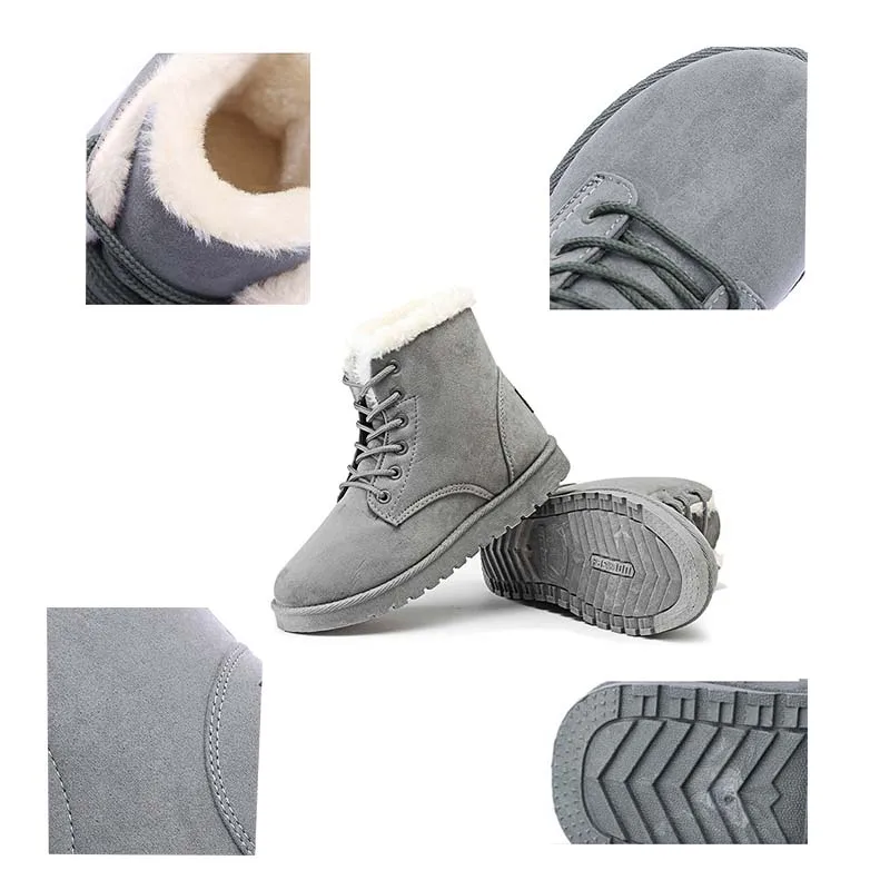 Новинка обувь для выставки женские зимние ботильоны снега Замшевые ботинки