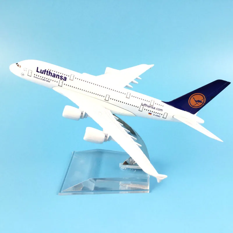 Модель пассажирского самолета a380 lufthansa модель из сплава 16 см Рождественская