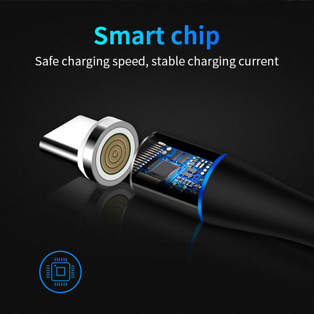 Magnetic Cable for iPhone 3A Fast Charging Wire USB Type C Micro Samsung Huawei Xiaomi Type-C | Мобильные телефоны и