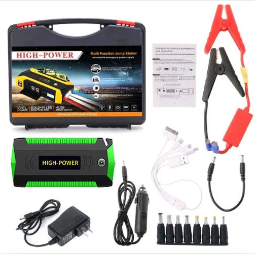 12V Portable Multifunction Jump Starter 4USB 600A Car Battery Booster Charger Booster Power Bank Starting Device - Цвет: US plug