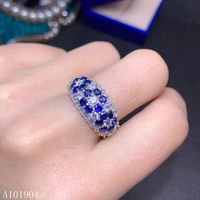 kjjeaxcmy boutique jewelry 925 sterling silver inlaid natural sapphire female luxury ring got engaged marry party birthday gift