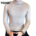 Мужская водолазка с высоким воротом, черная трикотажная водолазка приталенного силуэта, Осень-зима 2018