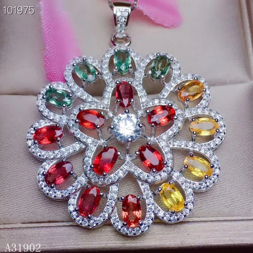 

KJJEAXCMY boutique jewels 925 sterling silver inlaid natural color sapphire female luxury necklace pendant support test