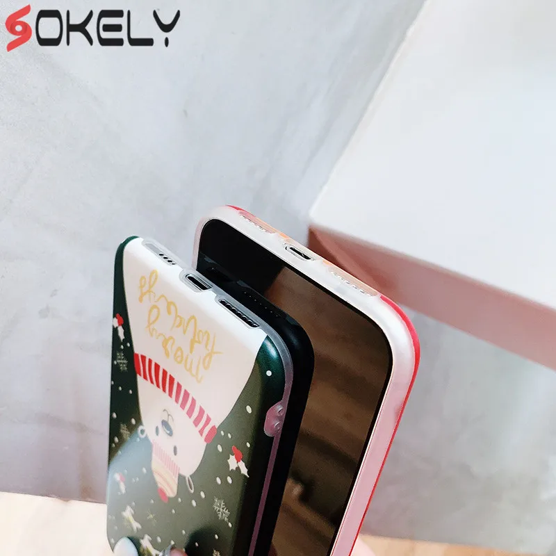 Чехол для телефона NewSOKELY iPhone 6 6s 7 8 Plus X XR XS Max милый мультяшный Рождественский Санта