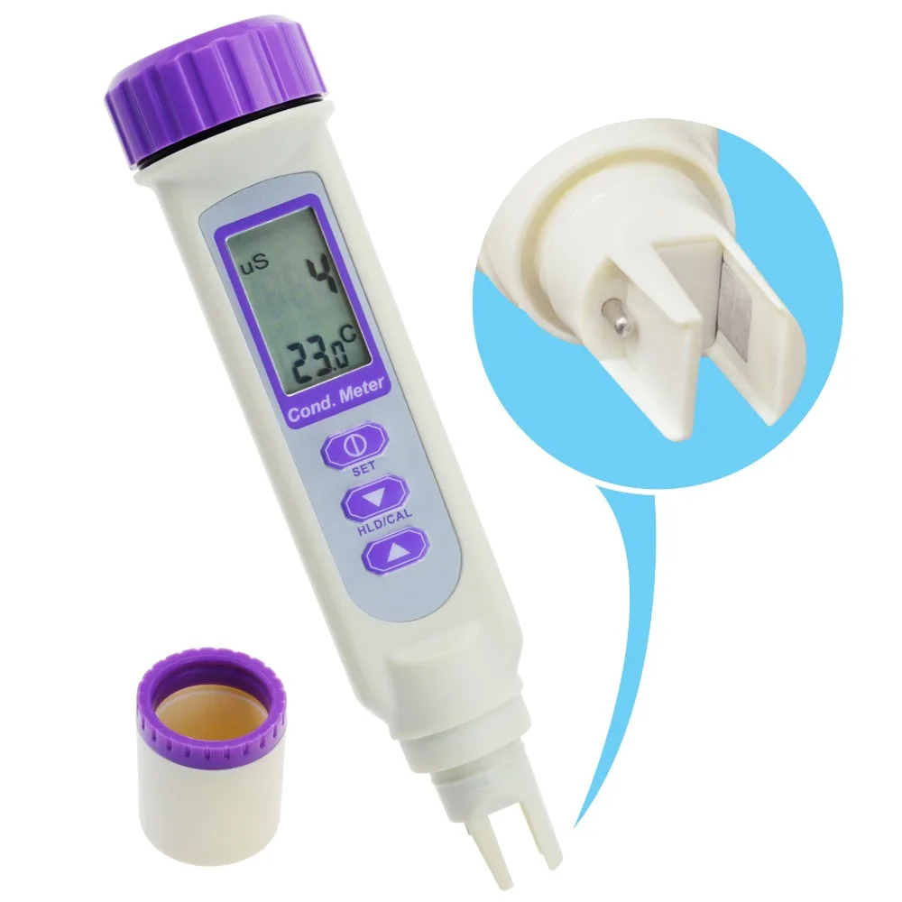 Pentype Dual Meter Water Quality Tester Conductivity Temperature Multipoint Calibration w/ IP65 Rating Auto Power Off | Инструменты