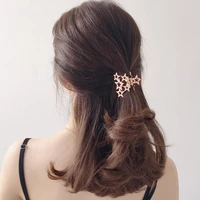 woman metal pentagonal star shape middle side hair claw girls temperament contracted hairpin horsetail clip hair accessories