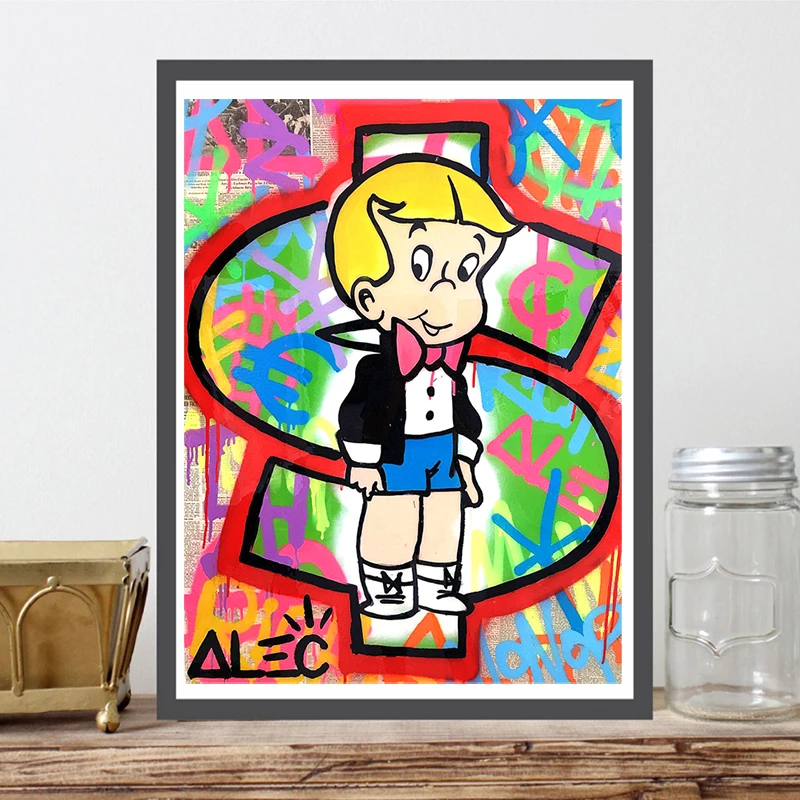 Монопостер Alec богатый граффити уличное искусство живопись на холсте современная