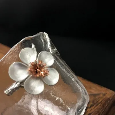 1 шт.! Серебристая стеклянная китайская фарфоровая чайная чашка WIZAMONY чайный набор