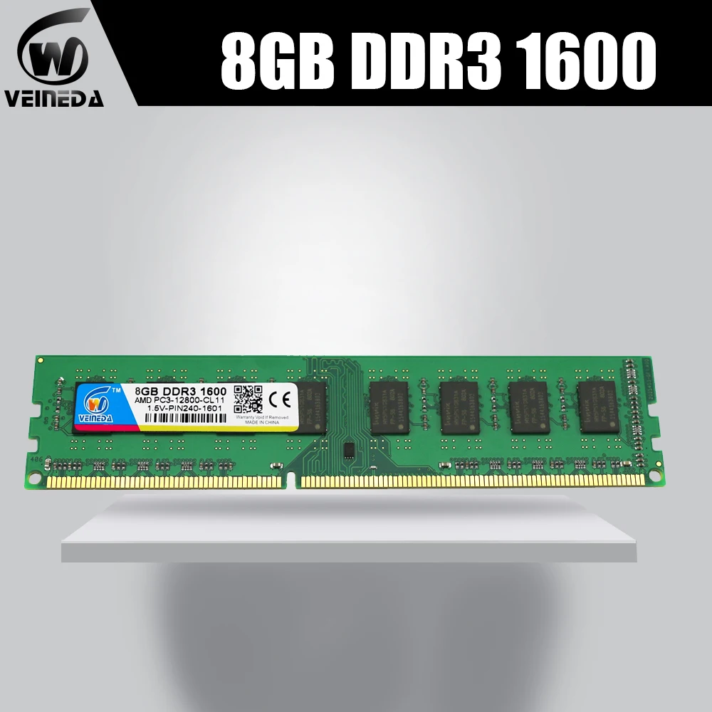 VEINEDA ddr3 оперативная память 16 Гб 2X8 ГБ so-dimm для всех Intel AMD рабочего PC3-12800 1600 240pin