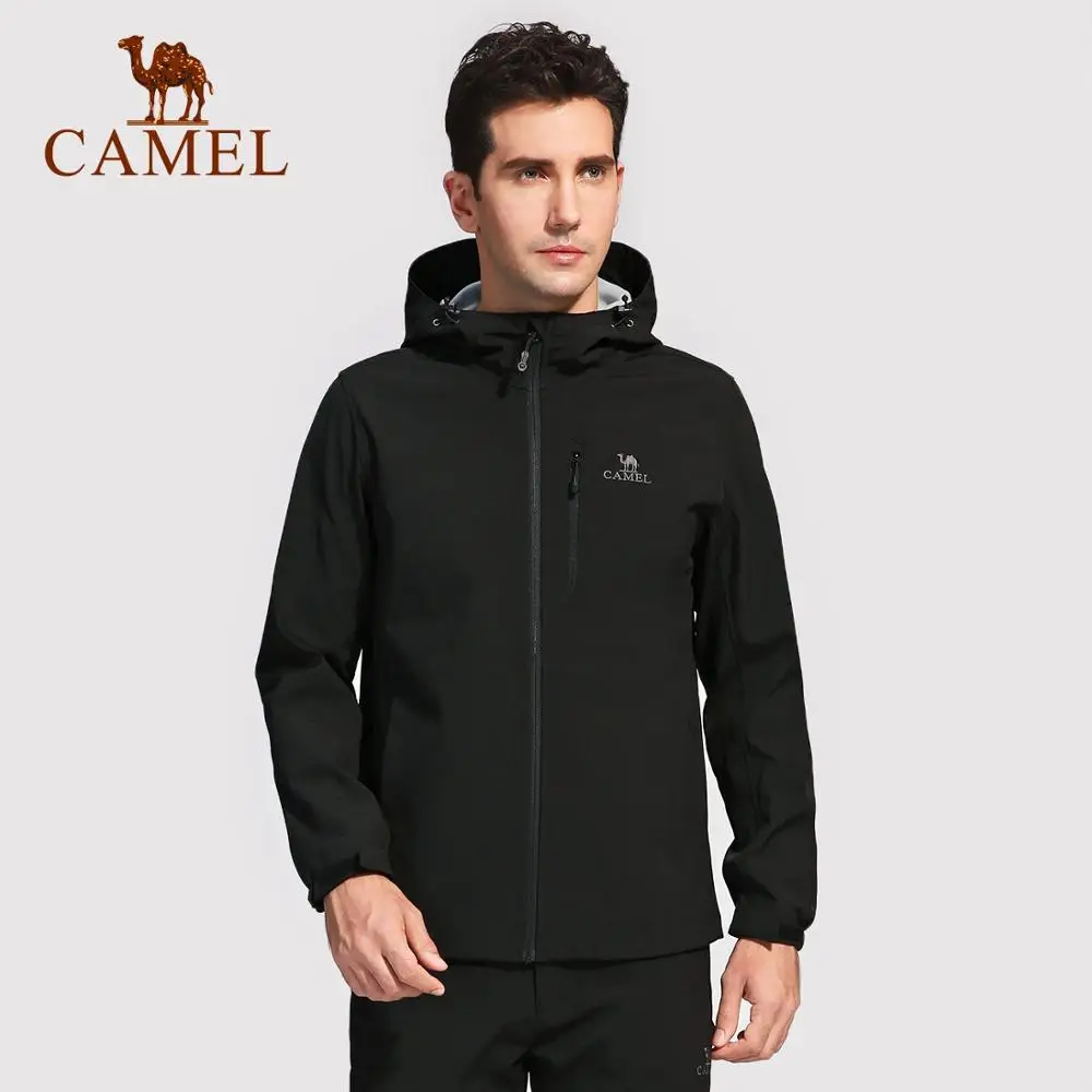 CAMEL, мужская, Женская флисовая куртка, ветрозащитная, водонепроницаемая, дышащая, термальная, для спорта на открытом воздухе, кемпинга, пешего туризма, куртка - Цвет: Male-Black