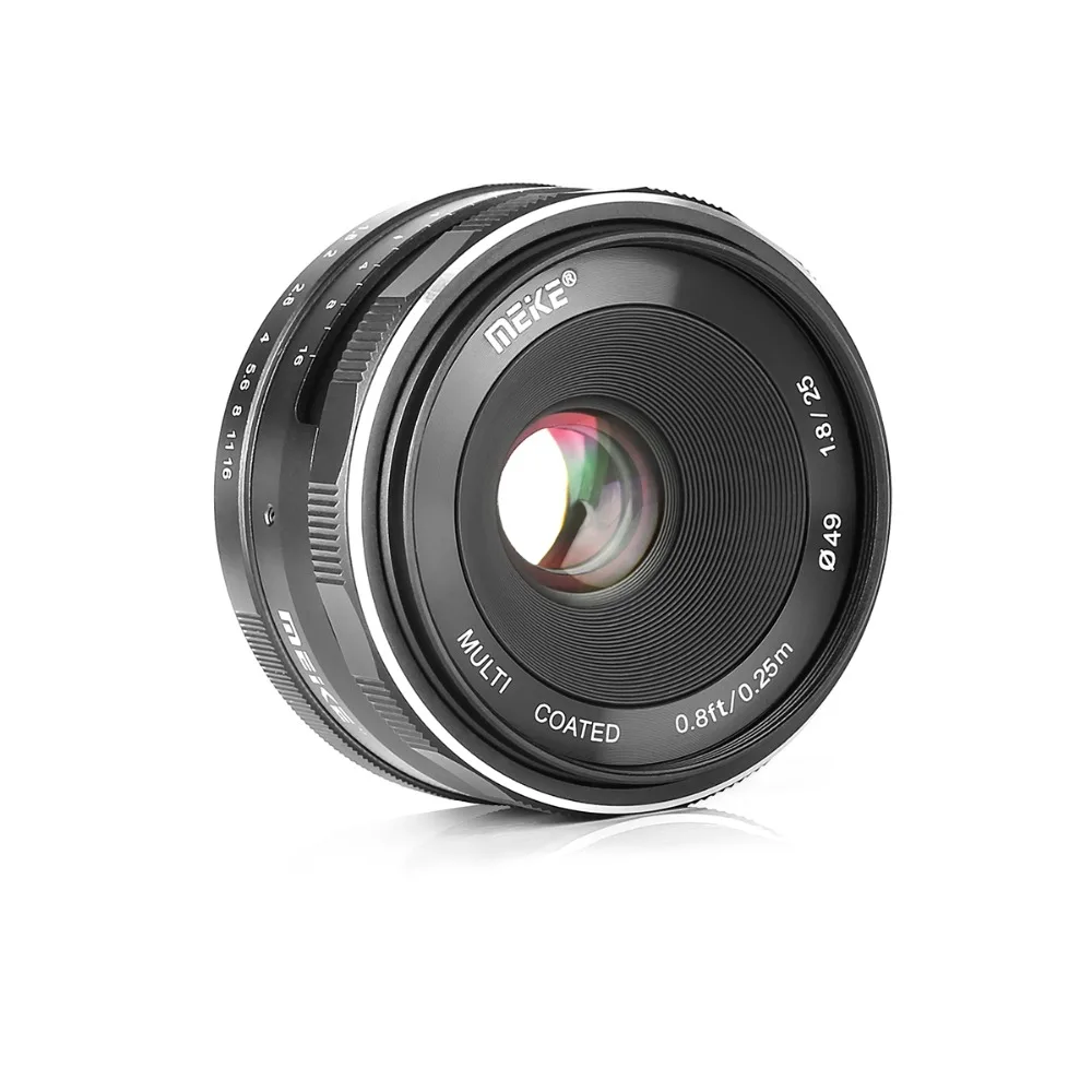 

Фиксированный объектив Meike 25 мм F1.8 для Sony E mount, ручной фокус, беззеркальная камера a6300 a6000 a6400 a6500 a7m2 a7 a7m3